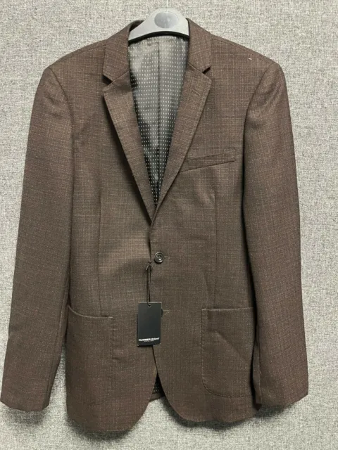 Number Eight Savile Row Skinny Suit Brown 36" TD025 LL 02 2