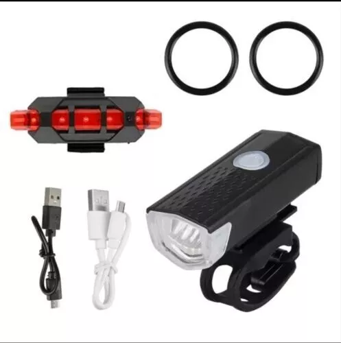 LED Fahrradlicht Set  Frontscheinwerfer & Rücklicht /Wiederaufladbar