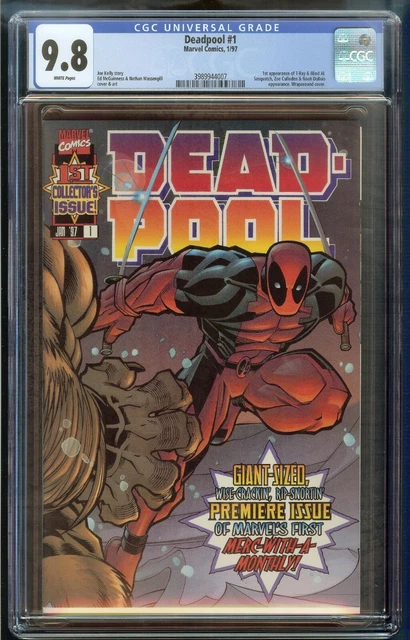 Deadool #1 CGC 9.8 1st Appearance of T-Ray & Blind Al WHITE Pages Sasquatch