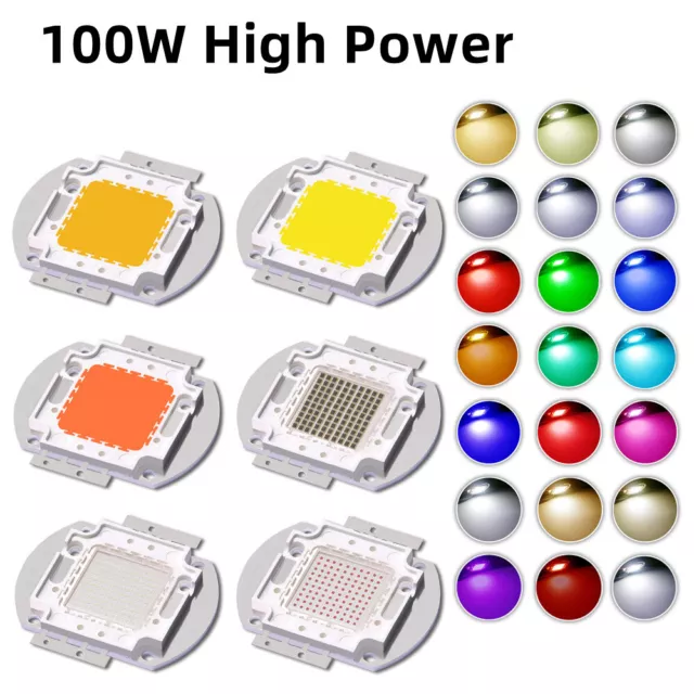 100W High Power LED Chip COB Diode Natural Cool Warm White Yellow RGB Red Green