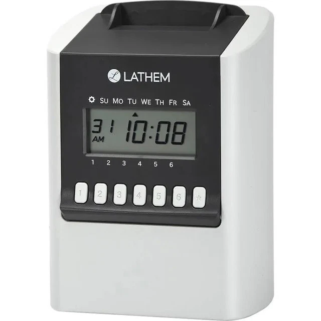(BRAND NEW) LATHEM 7500E Calculating Atomic Time Clock 280.00 PicClick