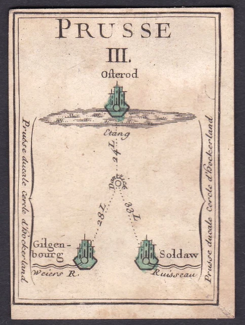 1780 Prussia Preußen Ostróda playing card carte a jouer Spielkarte cards cartes