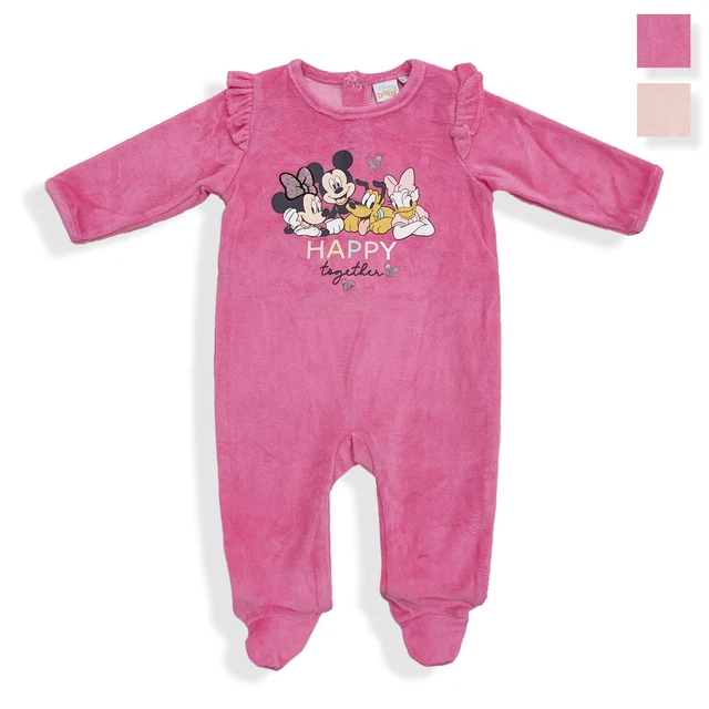 Tutina Disney Pagliaccetto neonato Minnie Mouse Pigiama ciniglia bimba 5934