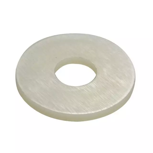 Qty 1 Nylon Mudguard Washer M4 (4mm) x 16mm x 1.5mm Flat Penny White Plastic