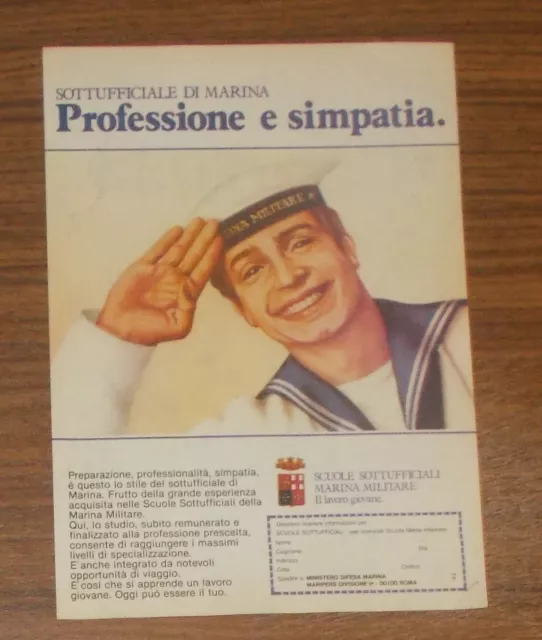 Seltene Werbung SCUOLE SUTTOFFICIALI MARINA MILITARE #2 Italien 1983