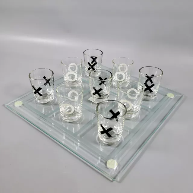 Vintage NOS Fifth Avenue Crystal Tic Tac Toe Shot Glass Drinking Game