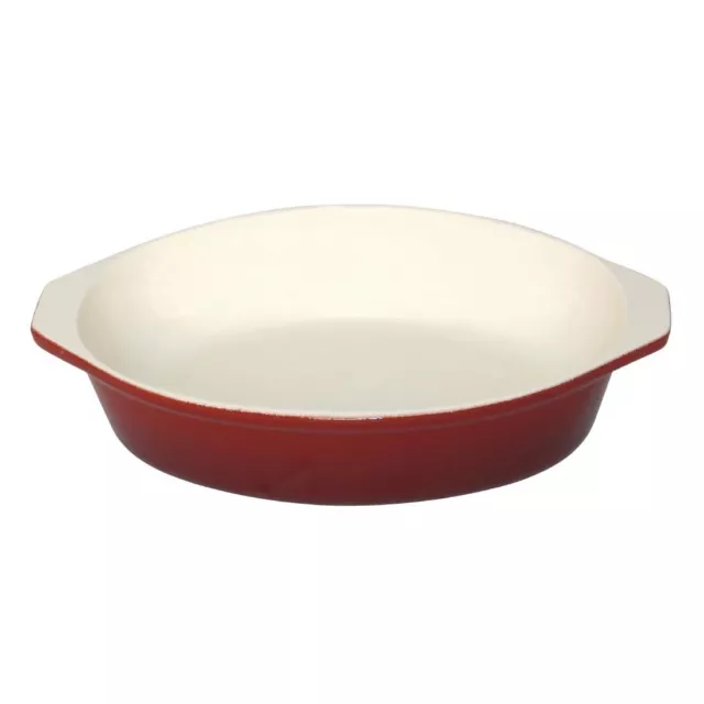 Vogue Red Round Cast Iron Gratin Dish 400Ml Gh315