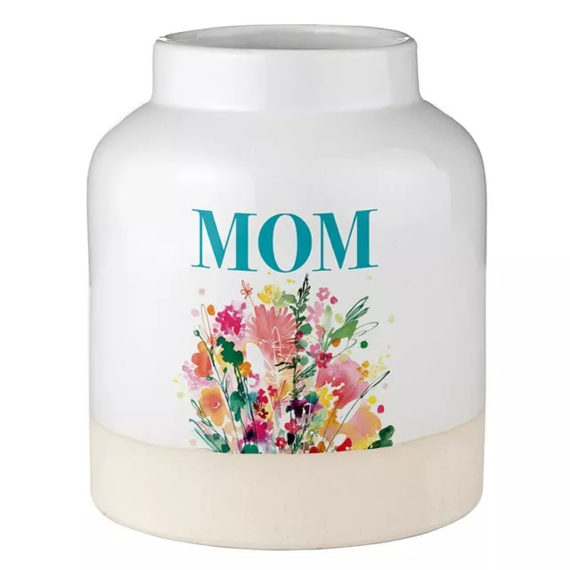 Ceramic Bouquet Vase Decorative Flower Clay Vases 8 inch H Mom Flowers Pack of 2