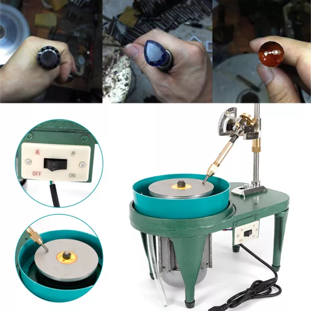 Gem Faceting Machine Gemstone Grinding Jewelry Lapidary Cutting Polisher 6" Disc
