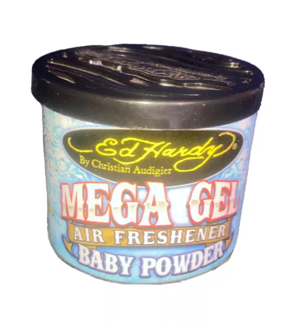 Ed Hardy Mega Gel Air Freshner Baby Powder Scent NEW 3oz