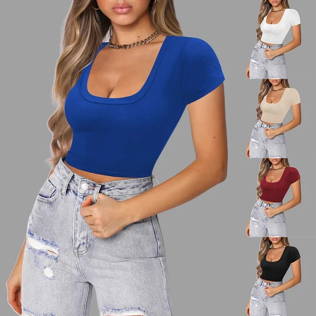 T-shirt Femme Coupe Baggy Manches Courtes – Col Rond, Style Basique – Taille M, Neuf Avec étiquettes