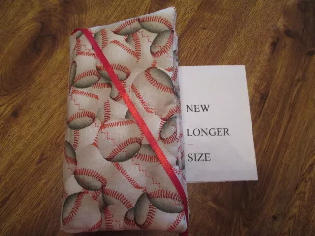 Batters Up Baseball Print Handmade Quilted Longer Paperback Book Cover
