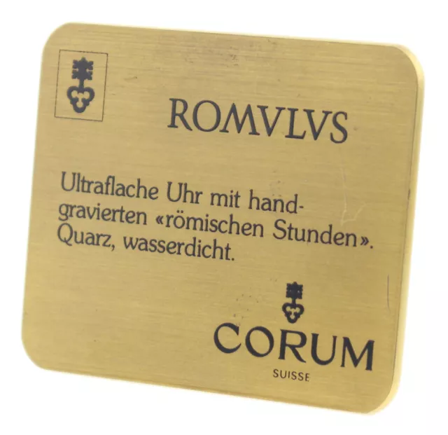 CORUM ROMULUS DISPLAY SCHILD FÜR JUWELIERE - ca.80er Jahre