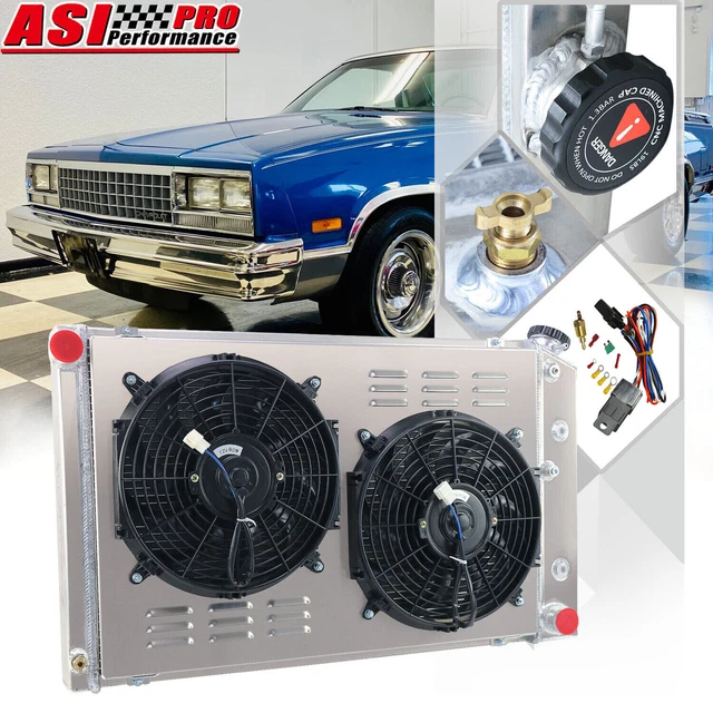 4 ROW RADIATOR+SHROUD+FAN For 7081 Chevy Camaro/7887 Monte Carlo G