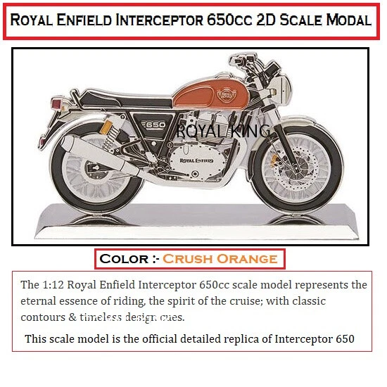 ROYAL ENFIELD INTERCEPTOR 650 2D "Scale Model" Crush Orange £36.85 ...