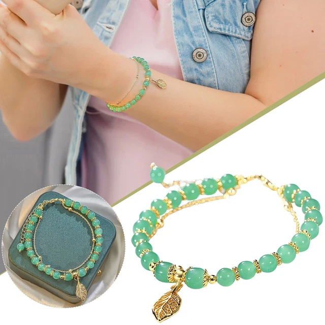 Personalisierte Armbänder Stück Hetian Jade Blattgold Armband Natürliche