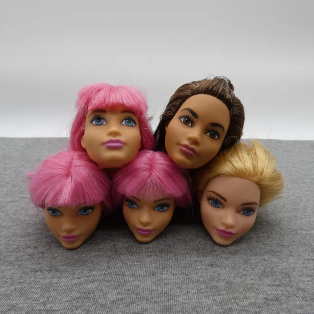 BARBIE DAISY DOLL Head Lot of 5 Heads Blonde Pink Brown Hair Mattel $14.99  - PicClick