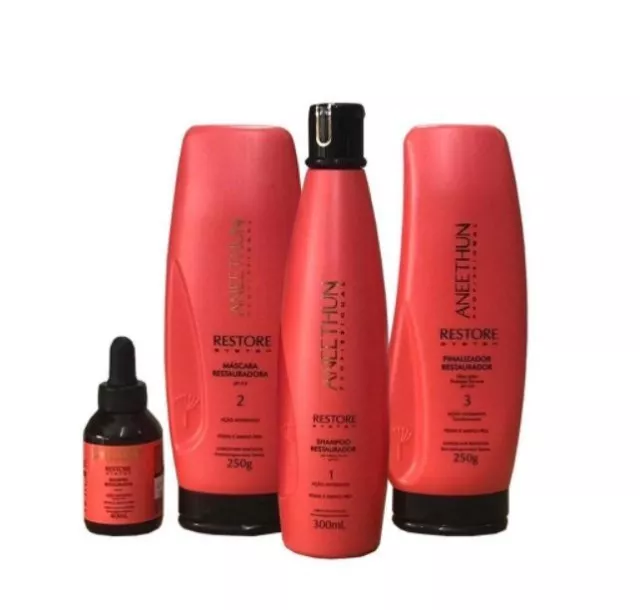 Restore System Protection Mass Replenisher Treatment Hair Kit 4 Itens - Aneethun