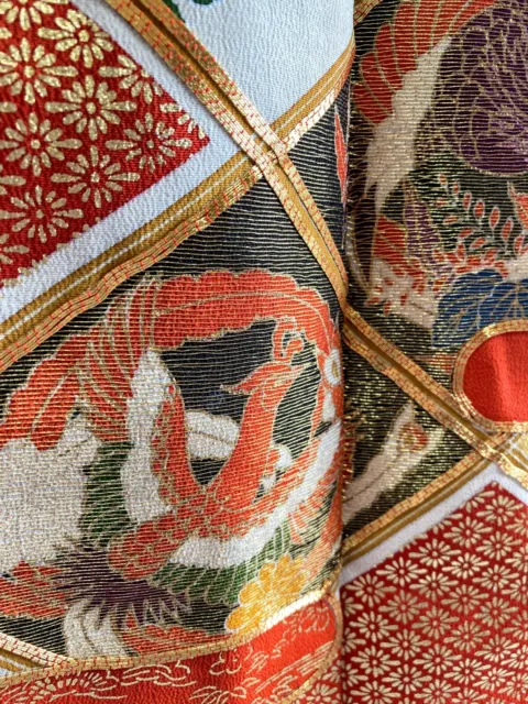 Vintage Japanese kimono -  Silk Kuro tomesode with Beautiful Birds 3
