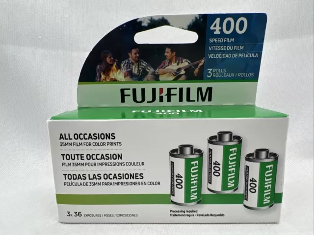 New FujiFilm Fuji 400 Color Negative Film (35mm Roll Film, 36 Exposures, 3-Pack)