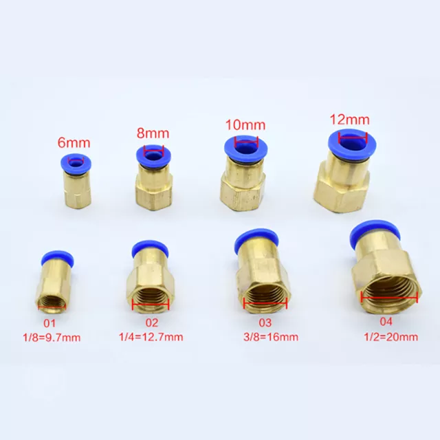 Pneumatic Straight Female Stud to Hose Tube Inline Push Fit Connector air Line
