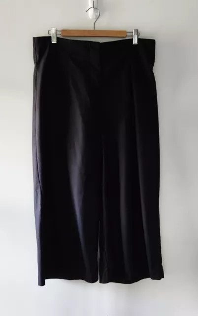 COUNTRY ROAD Size 14 Black Wide Leg Stretch Cotton Pants