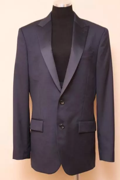 JCrew $525 Mens Ludlow Tuxedo Jacket with Double Vent Italian Wool 40R Navy SAM