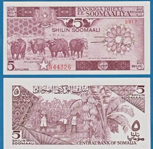 SOMALIA 5 SHILLINGS 1987 P 31c UNC