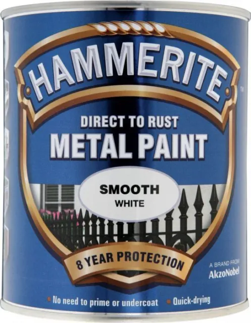 Vernice metallo Hammerite Direct To Rust bianco liscio 750 ml
