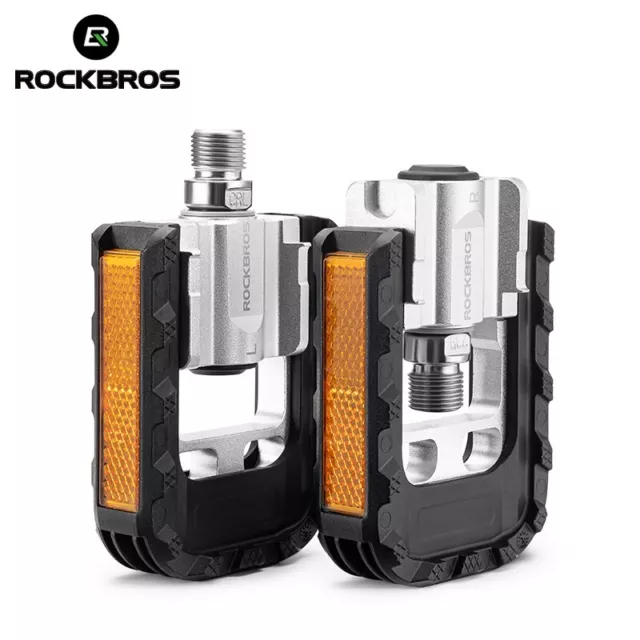 ROCKBROS Foldable Bicycle Pedals Cycling MTB Folding Bike Pedals Reflective