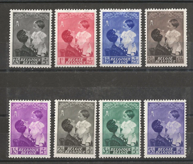 Timbres Belgique - 1937 Série complète N° 447 à 454 - Neufs*