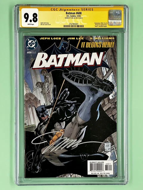 Batman #608 (CGC 9.8) 2002, 1st Print, 1st Hush Storyline, Signed by Jim Lee!