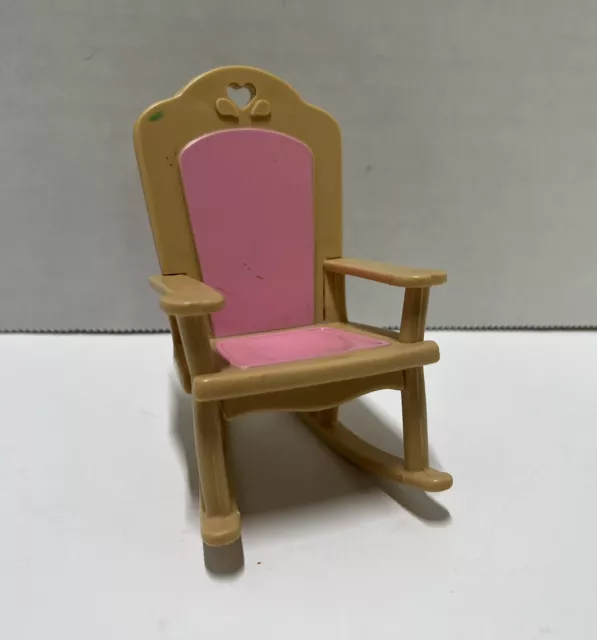 Vtg 1993 Fisher-Price Loving Family Dollhouse Pink Rocking Chair Baby Nursery