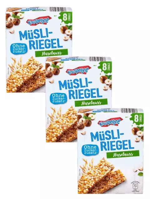 24 barrette Knusperone cereali barrette nocciola (24x25g) 600g VEGAN