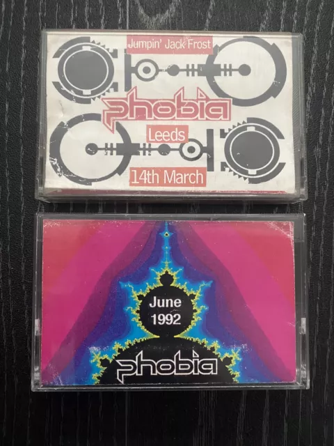 2x Phobia 1992 & 1993 Old Skool Hardcore Dschungel Rave Kassettenpackungen