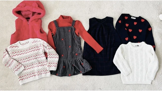 Bundle Of Girls Winter Clothing Outfits Jumpers Dresses Gillet Age 3-4 years