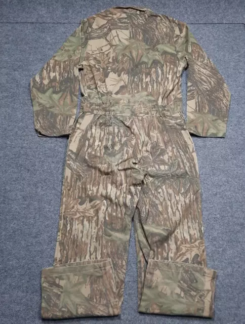 Vtg Cabelas Realtree Camo Hunting Coveralls Jumpsuit Youth Size 16 Reg Made USA 2