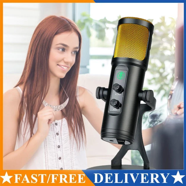 Studio Microphone USB Condenser Microphone Computer Mic Noise Reduction Dynamic