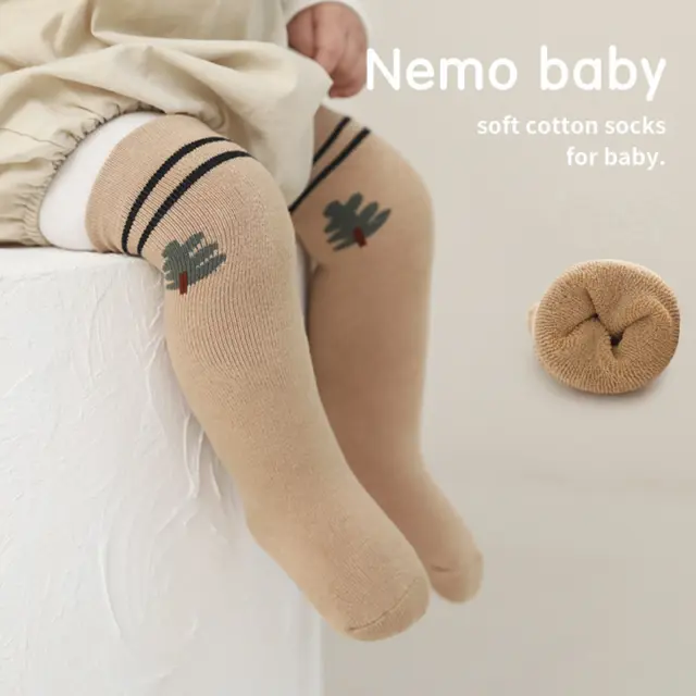 2 paia calzini invernali morbidi cotone bambine neonate alte al ginocchio 0-3 anni