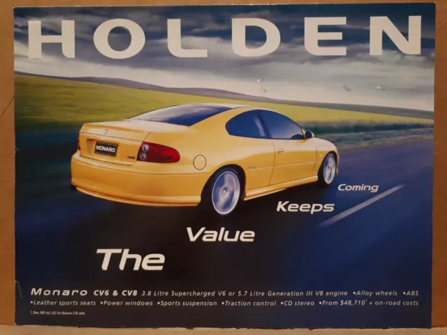 2002 Holden Monaro Cv6  Cv8, Astra, Barina, Commodore, Jackaroo, Sales Brochure