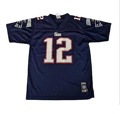 Maglia NFL New England Patriots Tom Brady #12 Reebok Youth XL si adatta a piccoli
