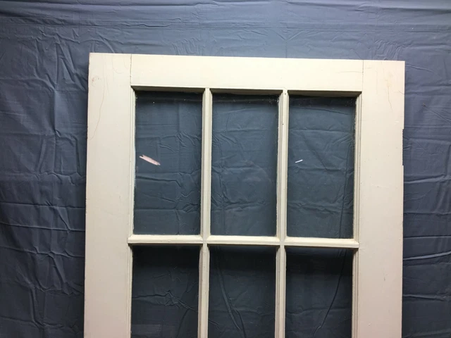 Antique Single 15 Lite Shabby 31x84 Large Glass French Door VTG Old Chic 107-22B 2