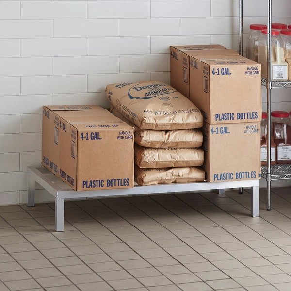 Commercial Kitchen Aluminum Dunnage Rack Shelf 1780 lbs. Capacity 48" x 24" x 8"