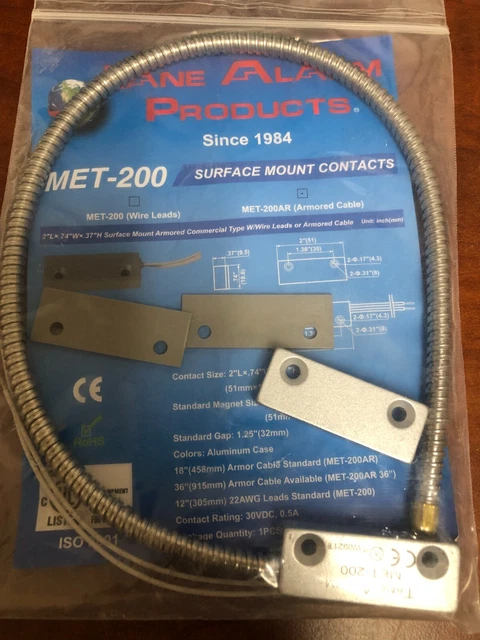 TANE ALARM MET-200 Armored Cable Surface Mount Contact Bosch ISN-CMET ...