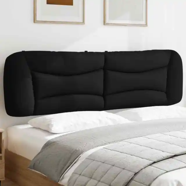 Cabecero de cama acolchado tela negro 180 cm vidaXL