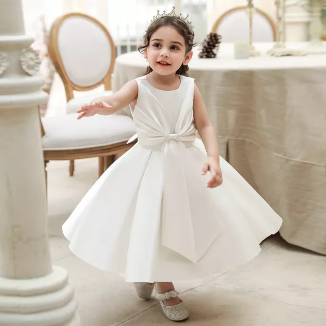 Girl Bridesmaid Dress Baby Flower Kids Party Lace Wedding Dresses Princess Fancy 2