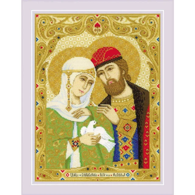 Riolis Set point de croix "Pierre et Fevrona", motif à compter, 30x40cm