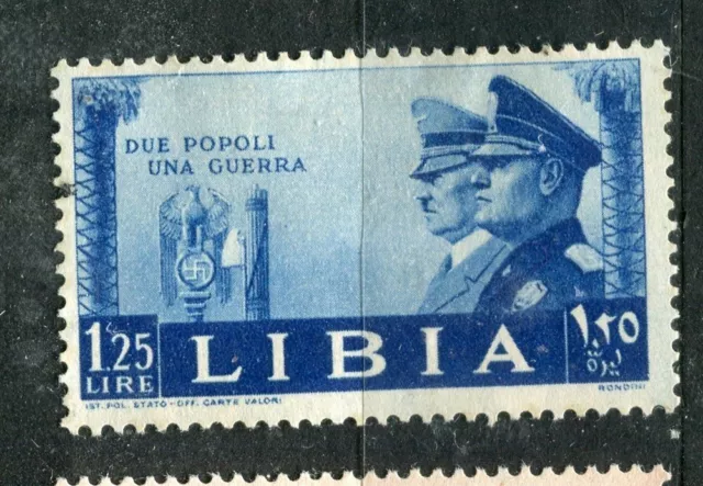 COLONIE ITALIANE; LIBIA 1941 MUSSOLINI & HITLERI ZECCA NUOVO NUOVO DI ZECCA 1,25L. valore