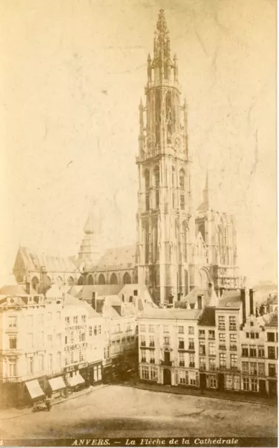 Belgique, Anvers, La flèche de la Cathédrale, ca.1880, Vintage albumen print Vin