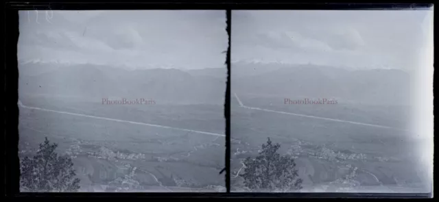 FRANCE Paysage c1920 Photo NEGATIVE Plaque de verre Vintage VrL16n17